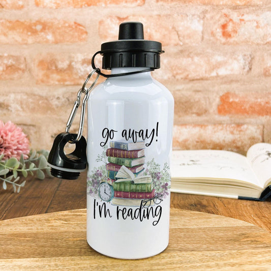Go Away I'm Reading Water Bottle Reader Gift