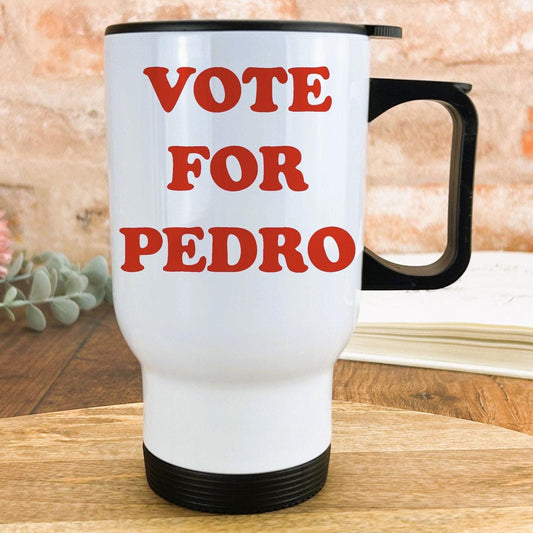 Napoleon Dynamite "Vote Pedro" Travel Mug Quote Personalised Movie Gift Film Cinema