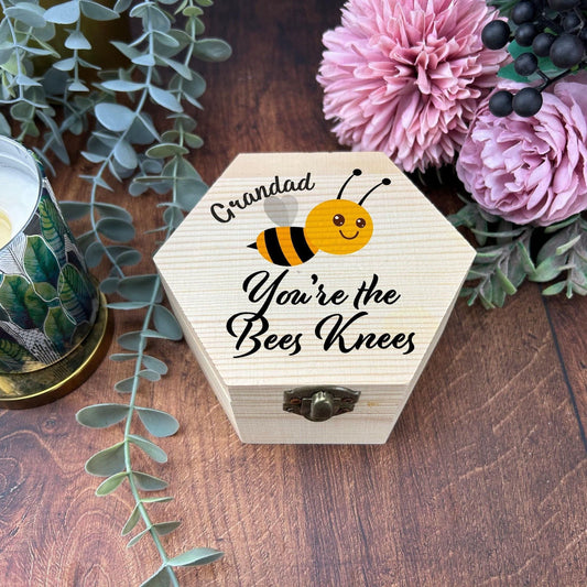 You're The Bees Knees Printed Box - Toy Storage / Memory - Wooden Personalised Gift
