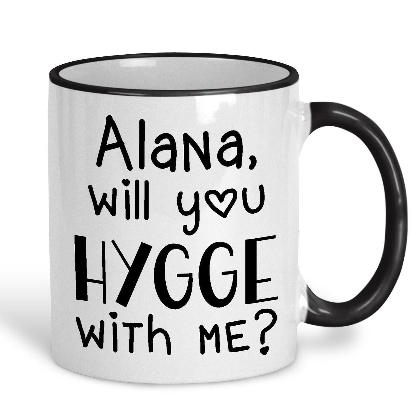 Will You Hygge With Me Cute Personalised Valentine's Day Ceramic Mug