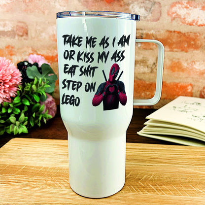 Deadpool Step on Lego Insulated Travel Mug Personalised Gift