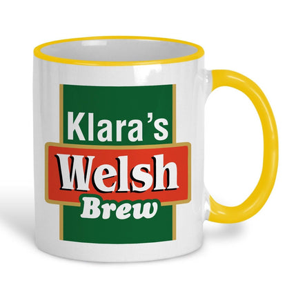 Welsh Brew Tea - Personalised Ceramic Mug - Regional Gift - Perfect for Friend and Family.
