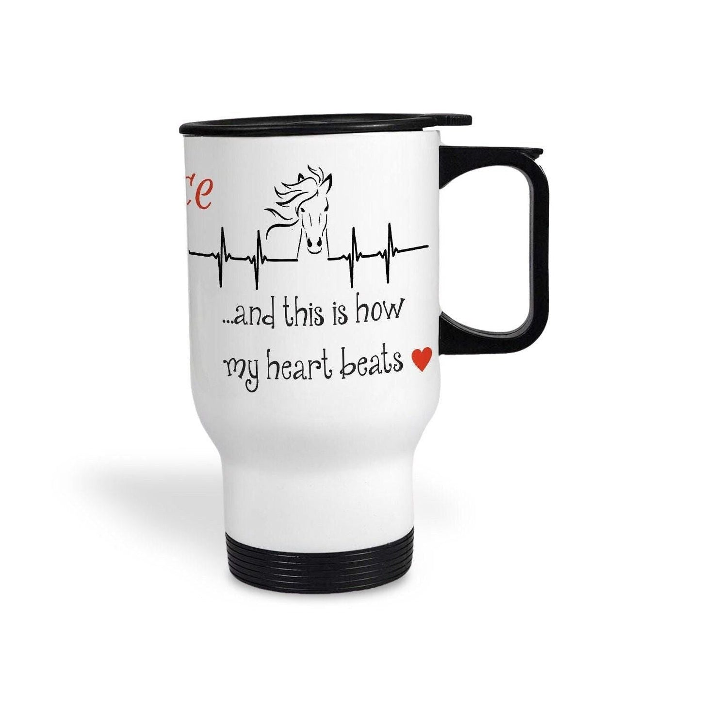 Horse This Is How My Heart Beats Travel Mug Personalised Gift