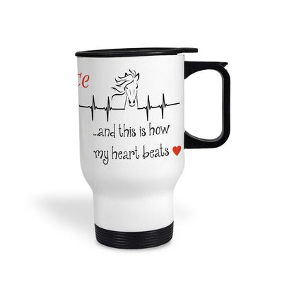 Horse This Is How My Heart Beats Travel Mug Personalised Gift