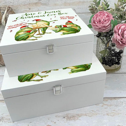 Hoppy Christmas - Frog Christmas Carollers - Vintage Design - XMAS Eve Treat Box - Personalised Gift