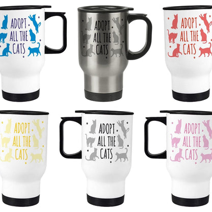 Adopt All The Cats Travel Mug Personalised