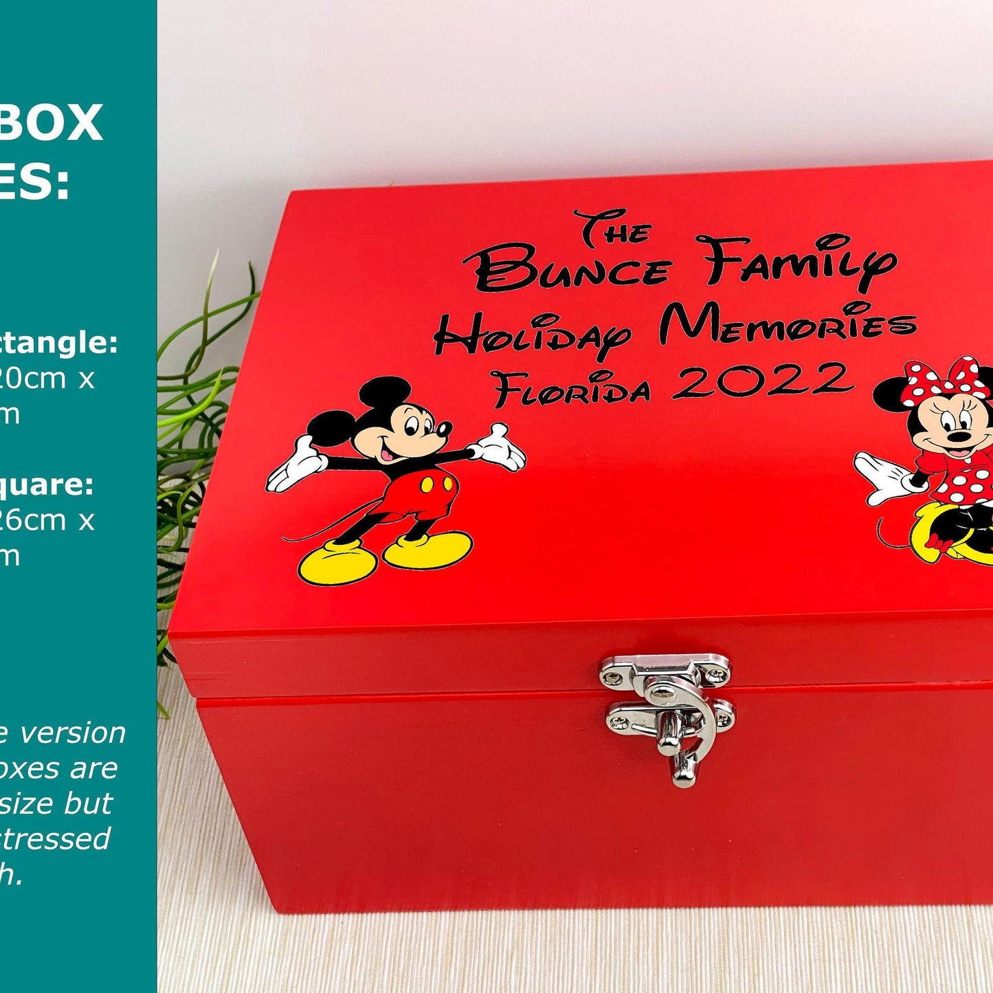 Disney Memories Mickey & Minnie Mouse Personalised Memory Box - Florida Paris Disneyland Disneyworld