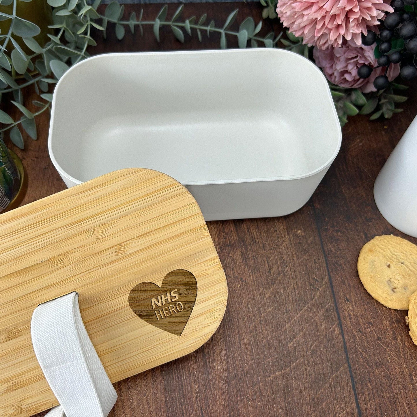 NHS Hero Personalised Bamboo Eco Friendly Lunch box - Work Nurse Doctor Paramedic