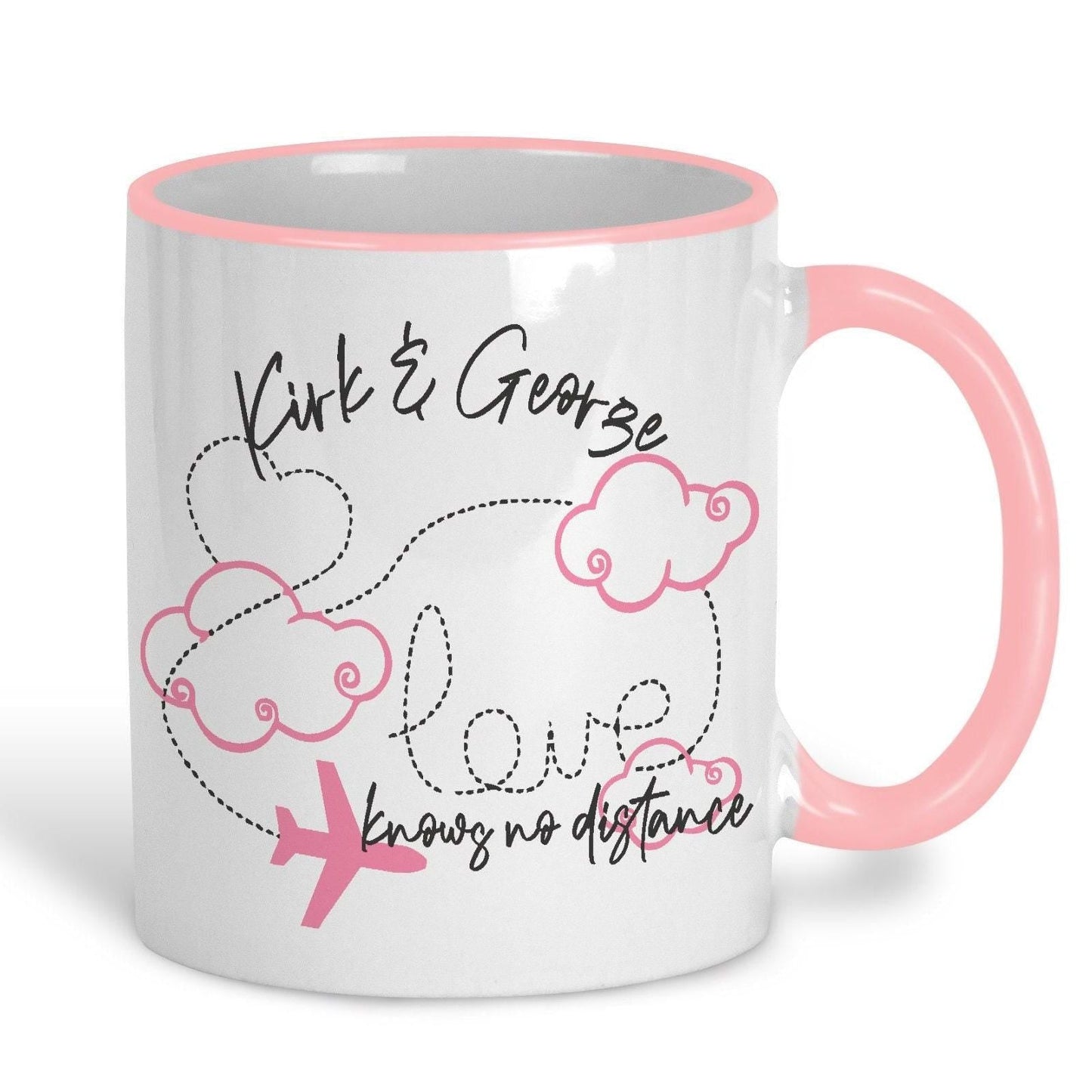 Love Knows No Distance Long Distance Personalised Ceramic Mug