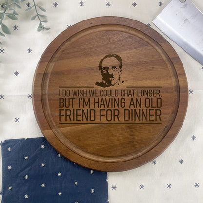 a wooden plate with a picture of a man on it