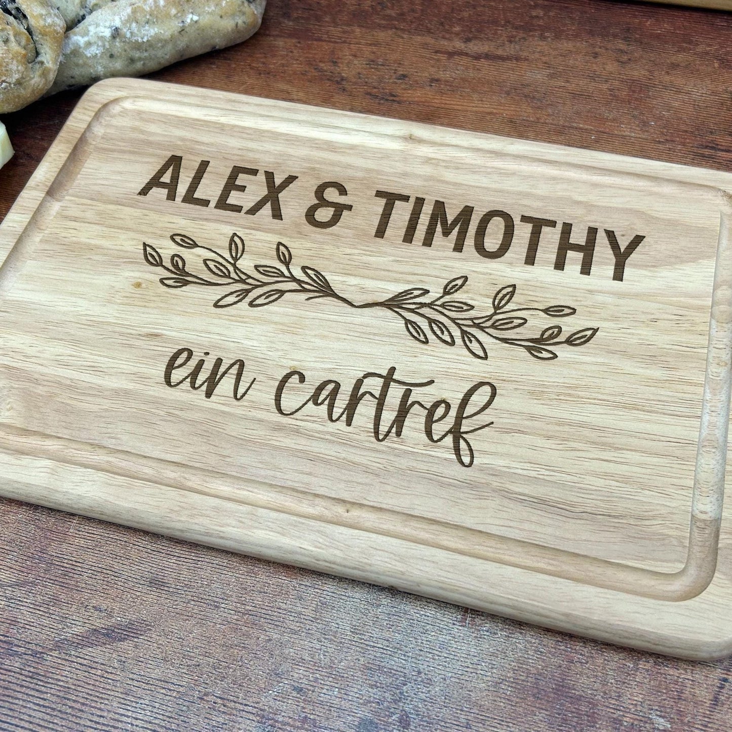 Ein Cartref Welsh Language Our Home - Personalised Chopping Board