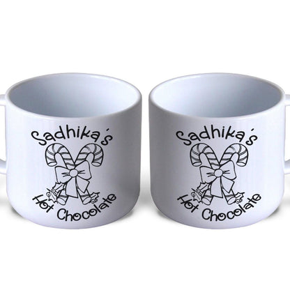 Candy Cane Hot Chocolate Christmas Personalised Mug for Toddlers 6oz | Plastic | Unbreakable | Child Safe | Gift | Kids Cup | Children