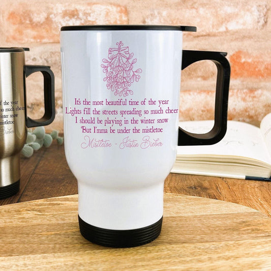 Mistletoe Justin Bieber Christmas Song Lyrics Travel Mug