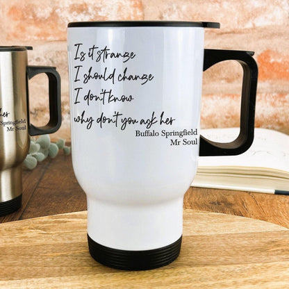 Buffalo Springfield Mr Soul 60s Travel Mug Personalised Gift