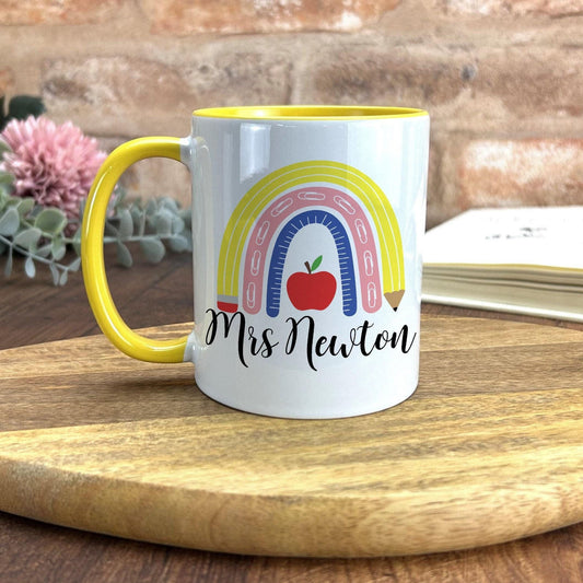 Teacher Rainbow Personalised Ceramic Mug