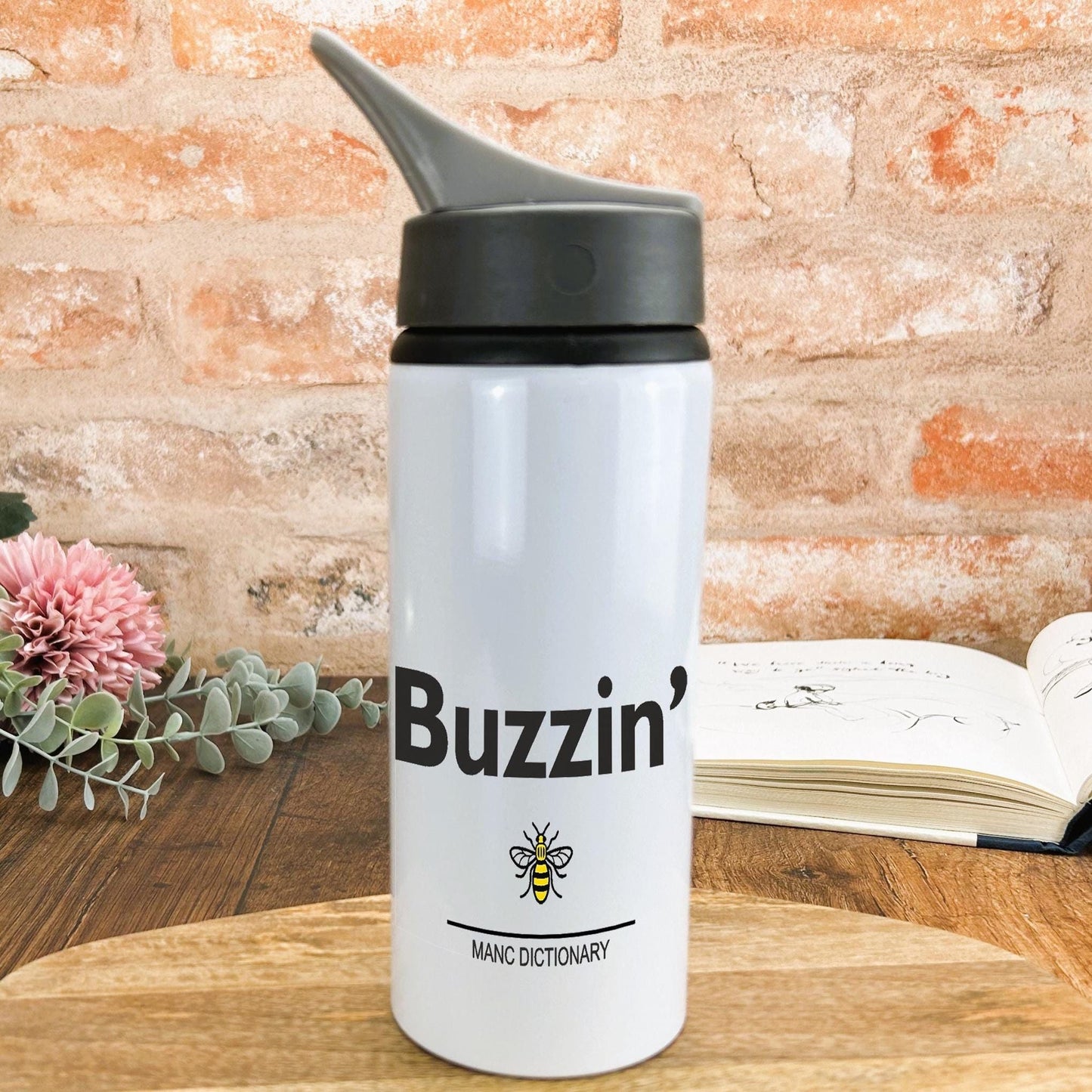Buzzin' - Manc Dictionary - Personalised Water Bottle