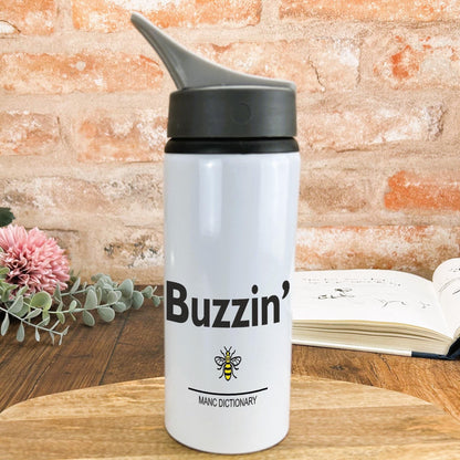 Buzzin' - Manc Dictionary - Personalised Water Bottle