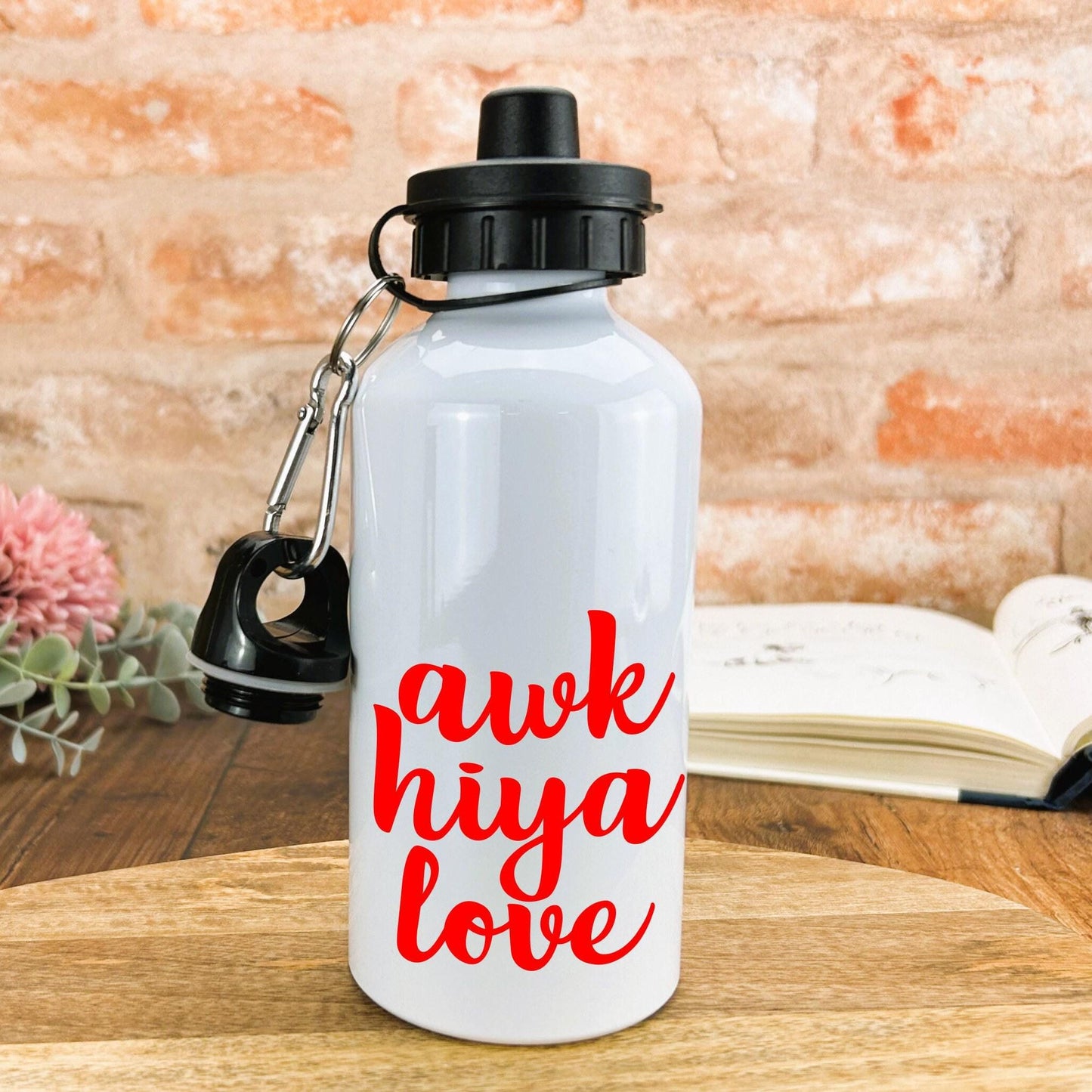 Awk Hiya Love - Northern Ireland Dialect - Personalised Water Bottle