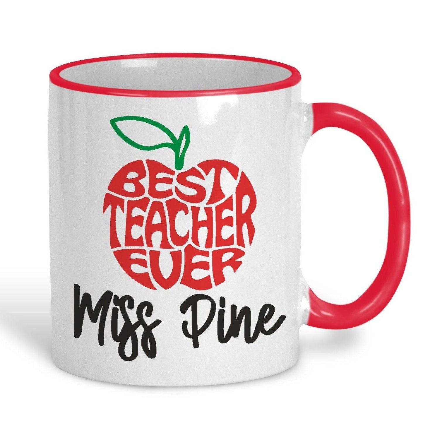 Best Teacher Ever Apple Personalised Ceramic Mug