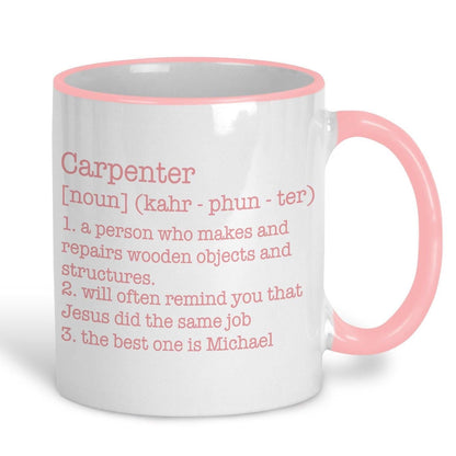 Carpenter Definition Personalised Mug Gift Secret Santa Worksite Trade New Job Profession