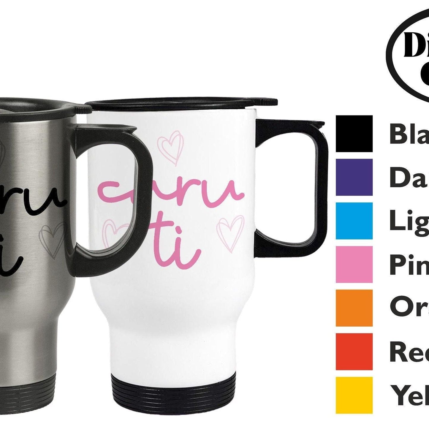 Caru Ti Love You - Welsh Language Dialect - Personalised Travel Mug