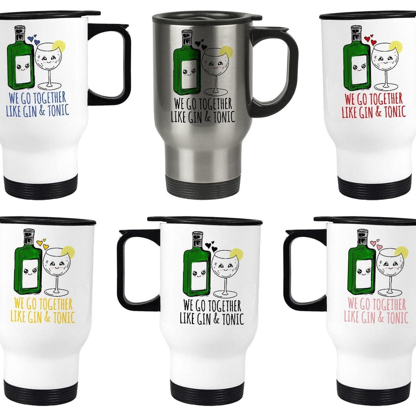 Gin & Tonic We Go Together Funny Personalised Travel Mug Valentine's Day