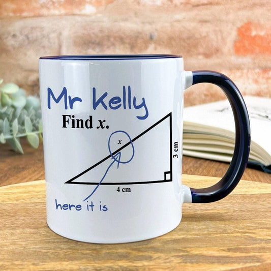 Find X Triangle Exam Question Maths Teacher Personalised Ceramic Mug