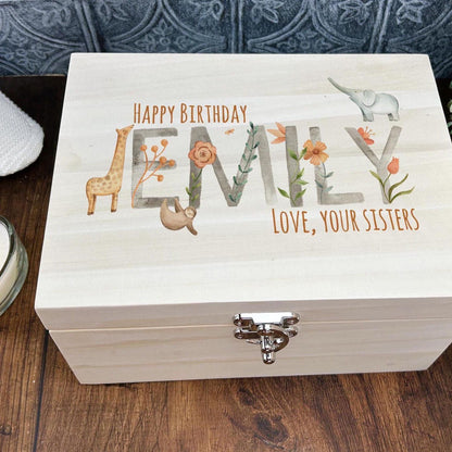 Christening / New Baby Luxury Wooden Memory Box Gift