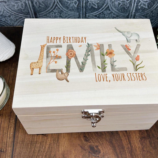 Christening / New Baby Luxury Wooden Memory Box Gift