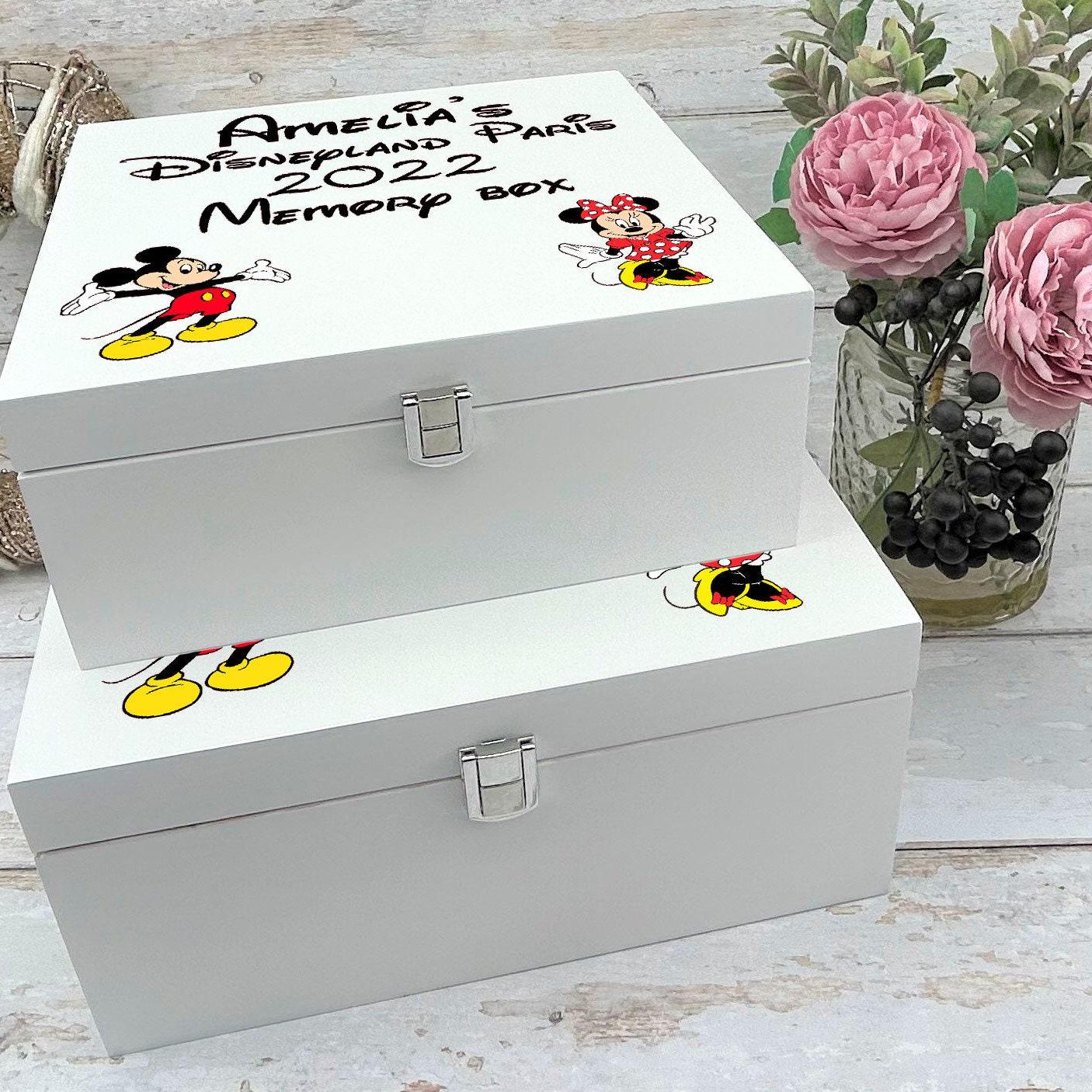Disney Memories Mickey & Minnie Mouse Personalised Memory Box - Florida Paris Disneyland Disneyworld