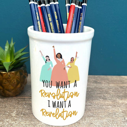 Hamilton Revolution Revelation Lin Manuel Miranda Positivity Pencil Pen Pot Stationary Gift