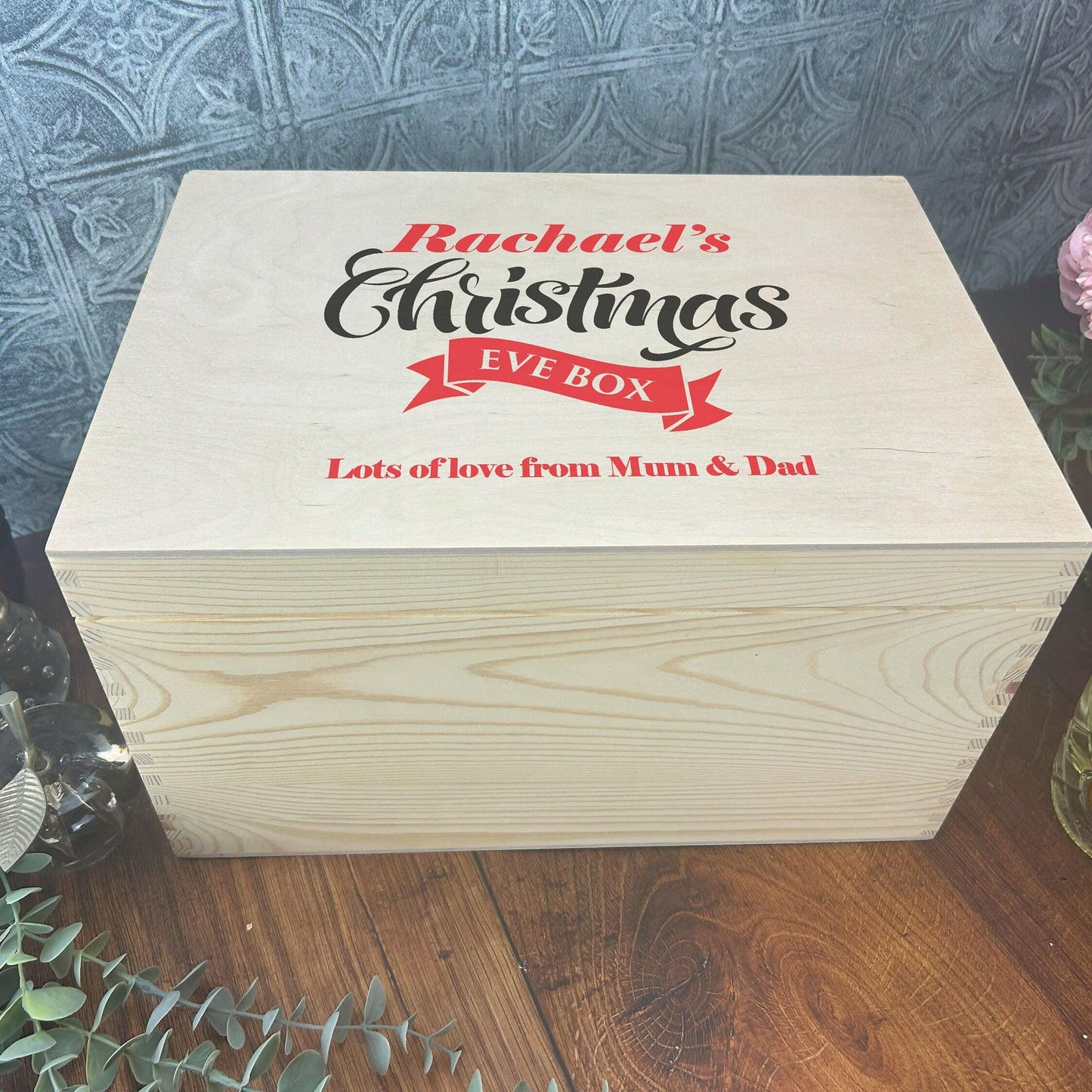 Christmas Eve Box Hamper Gift Personalised Message XMAS Treats Family