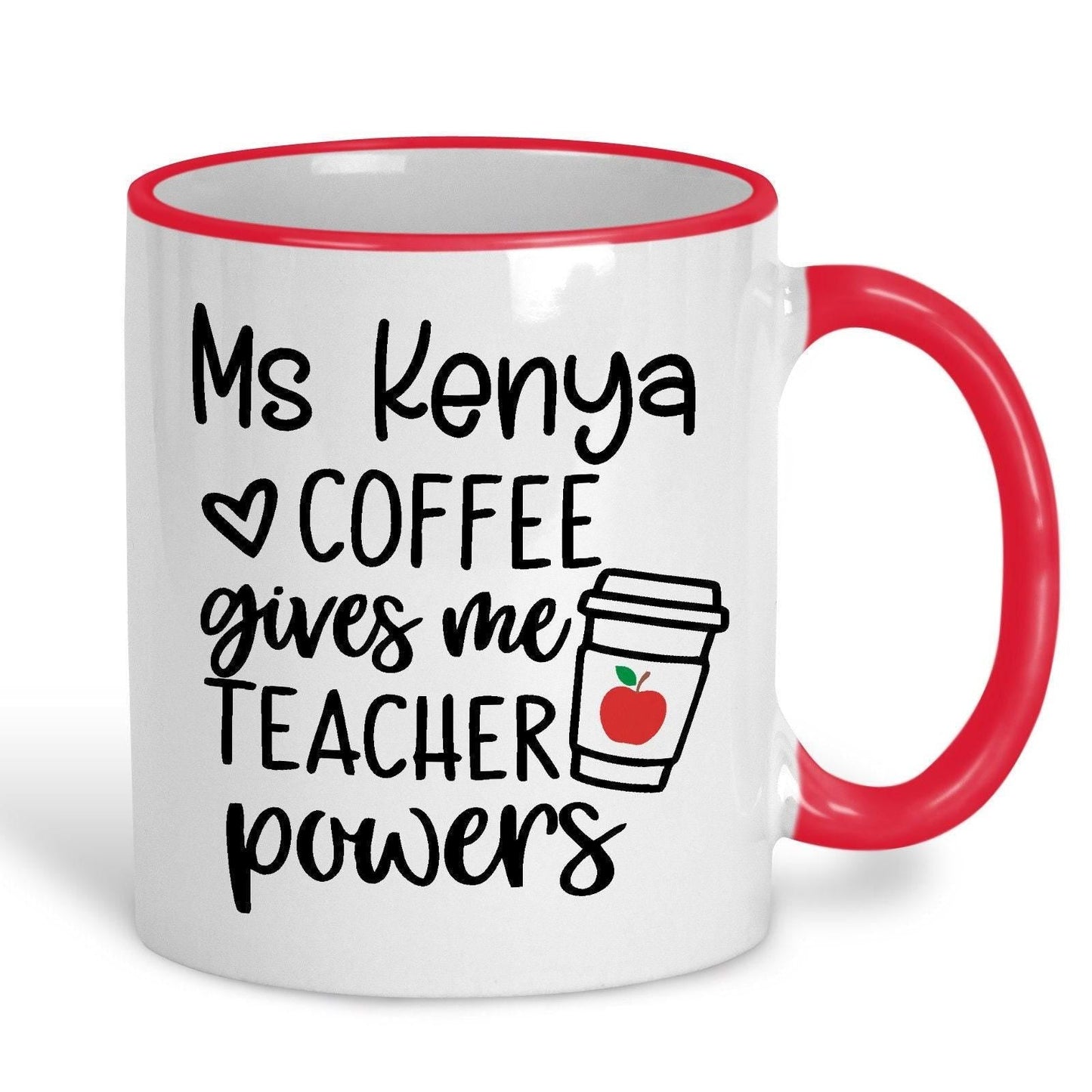 Coffee Gives Me Teacher Powers Teacher Personalised Ceramic Mug