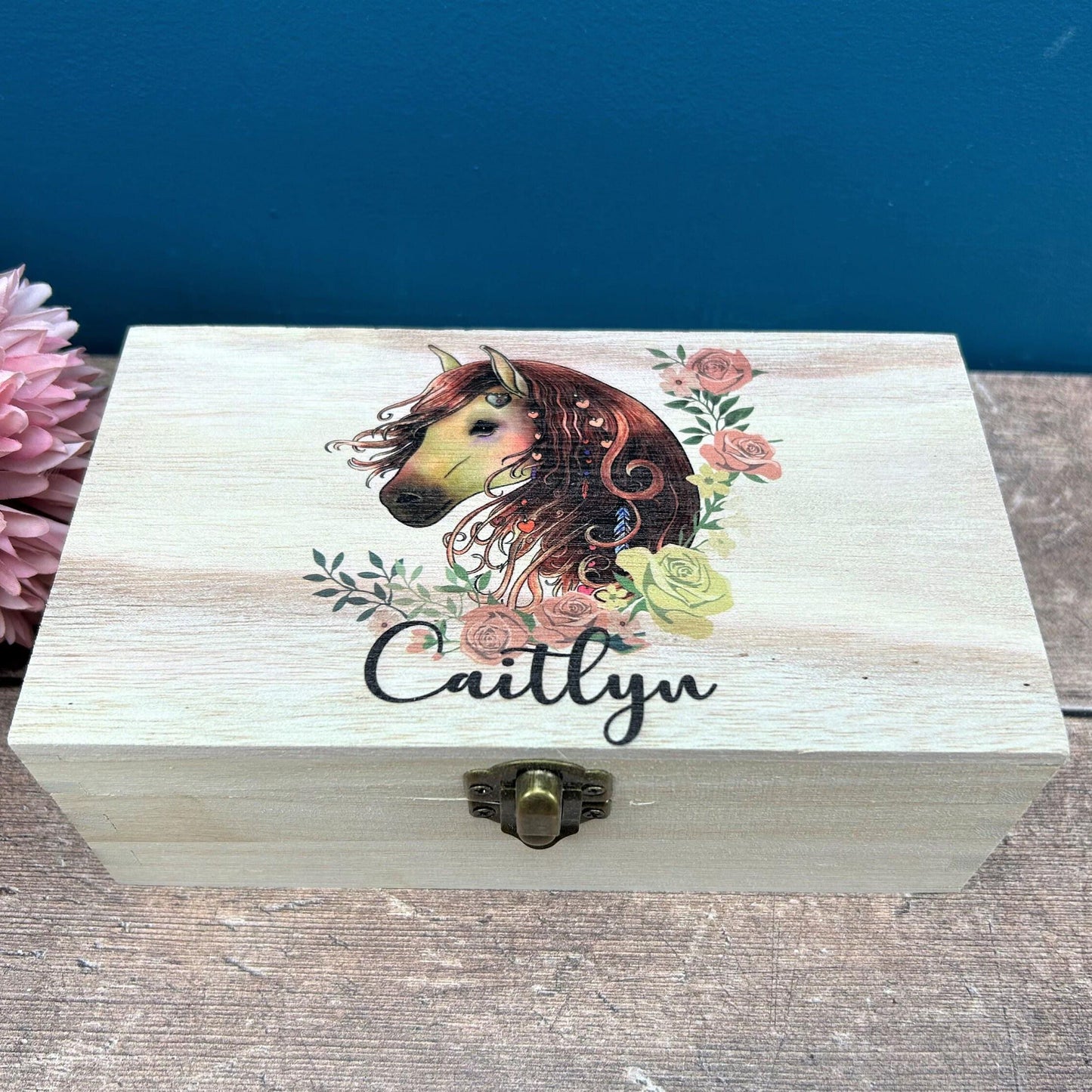 Horse Head Floral Memory / Trinket Box - Personalised Gift