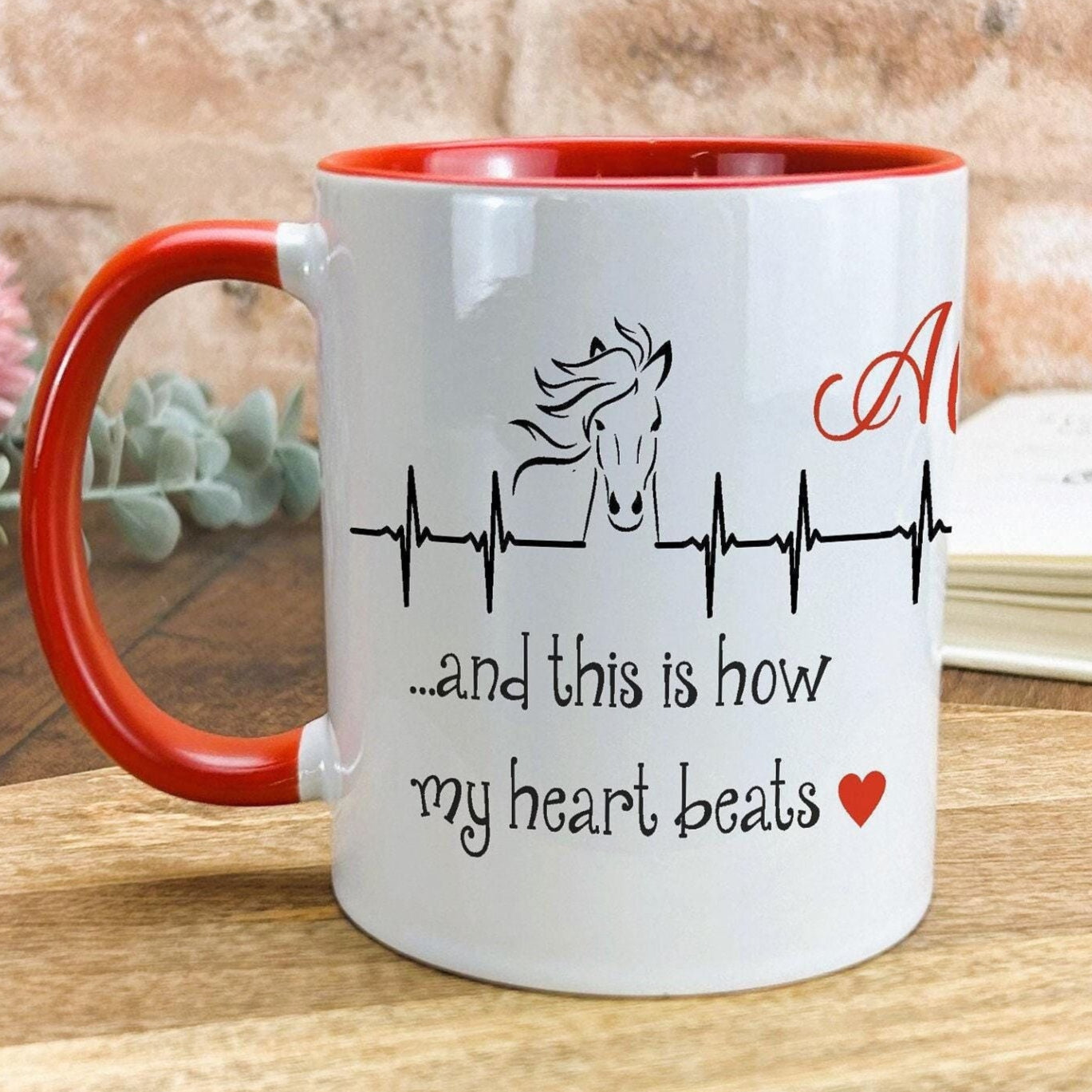 Horse This Is How My Heart Beats Riding Personalised Ceramic Mug