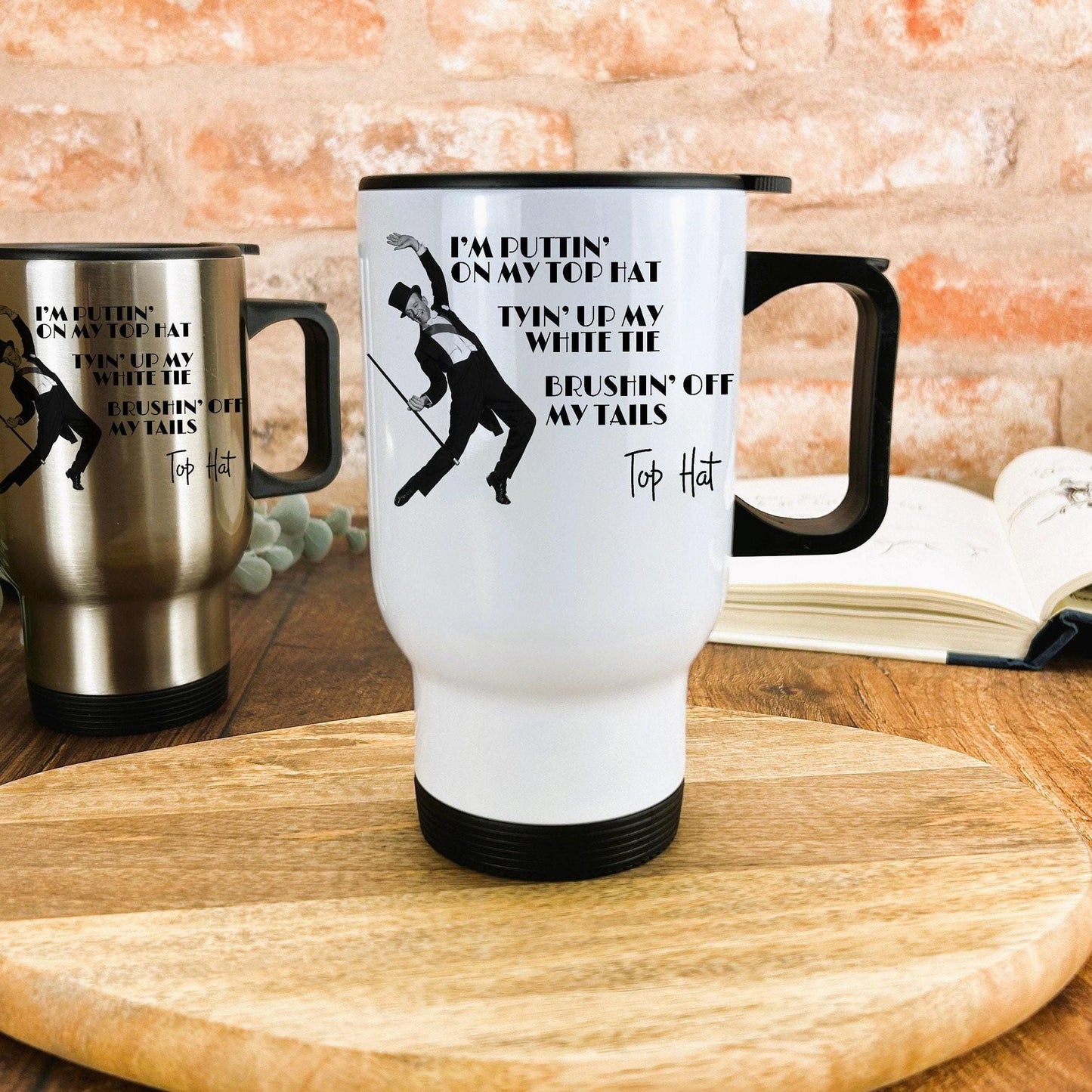 Top Hat Fred Astaire Musical Tap Dance Travel Mug Personalised Gift