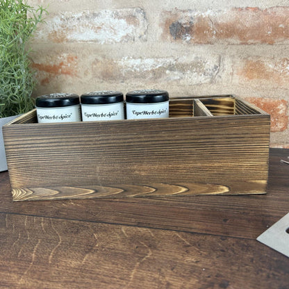 The Office Dwight Schrute Farms Beets Engraved Dark Wood Kitchen Tidy / Caddy Storage Spices Vinegar Herb Dining Table Decor Housewarming