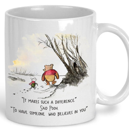Pooh Bear & Piglet Coloured Design Disney Teacher Personalised Mug