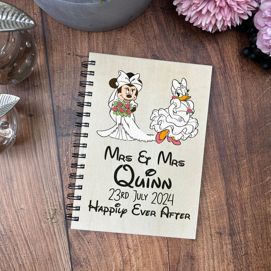 Minnie Mouse Daisy Duck Mrs & Mrs Disney - Personalised Wedding Guest Book