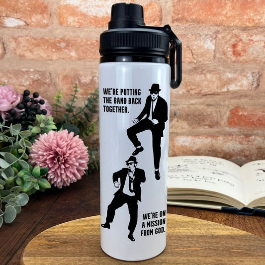 Blues Brothers Back Together Water Bottle | Musical | Band | Movie | Film | Quote | Poster Style | 80s Music | Music Lover | Gift | Present