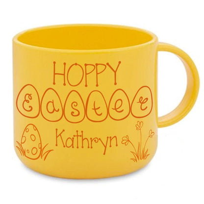 Hoppy Easter 6oz Polymer Toddler Unbreakable Mug Personalised Colourful Egg
