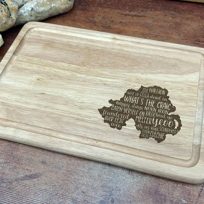Northern Ireland Map Dialect - Chopping Board