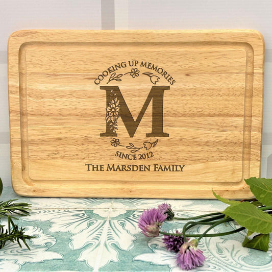 Cooking Up Memories Family Monogram Chopping Board - Personalised Gift