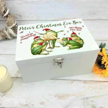 Hoppy Christmas - Frog Christmas Carollers - Vintage Design - XMAS Eve Treat Box - Personalised Gift