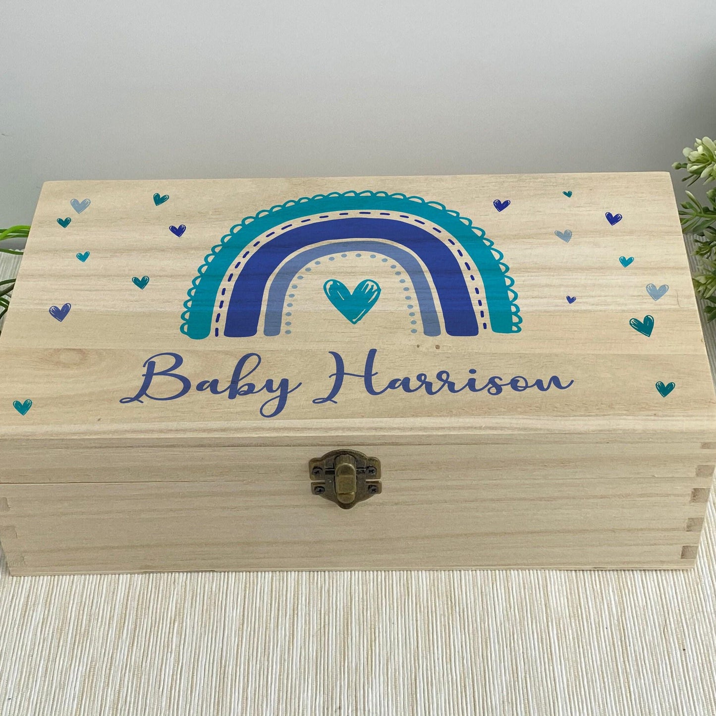 Rainbow Memory Box - Christening - New Baby - Birthday - Personalised Gift