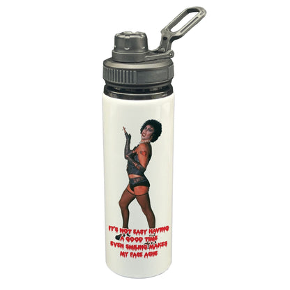 Rocky Horror Picture Show Frank N Furter Tim Curry Not Easy Having A Good Time Musical Movie Film Quote Poster Water Bottle Screw Cap Gift