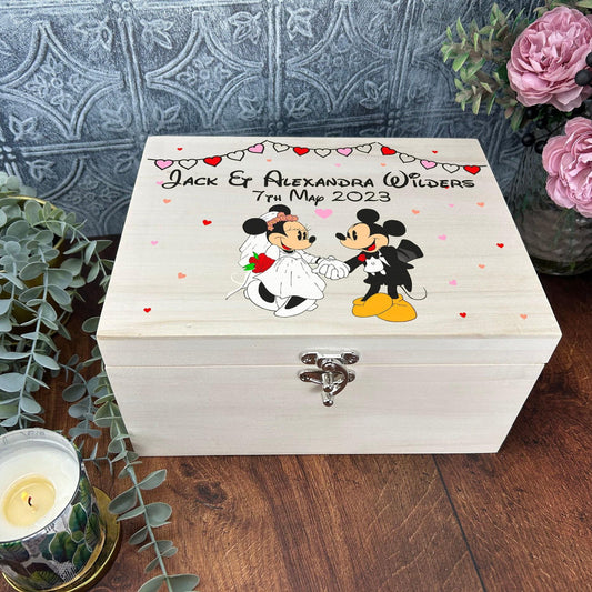 Mickey Minnie Disney Wedding Box Personalised Wedding Gift