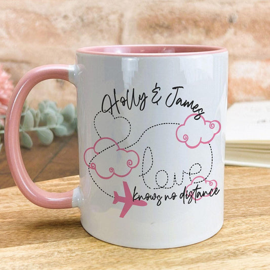 Love Knows No Distance Long Distance Personalised Ceramic Mug