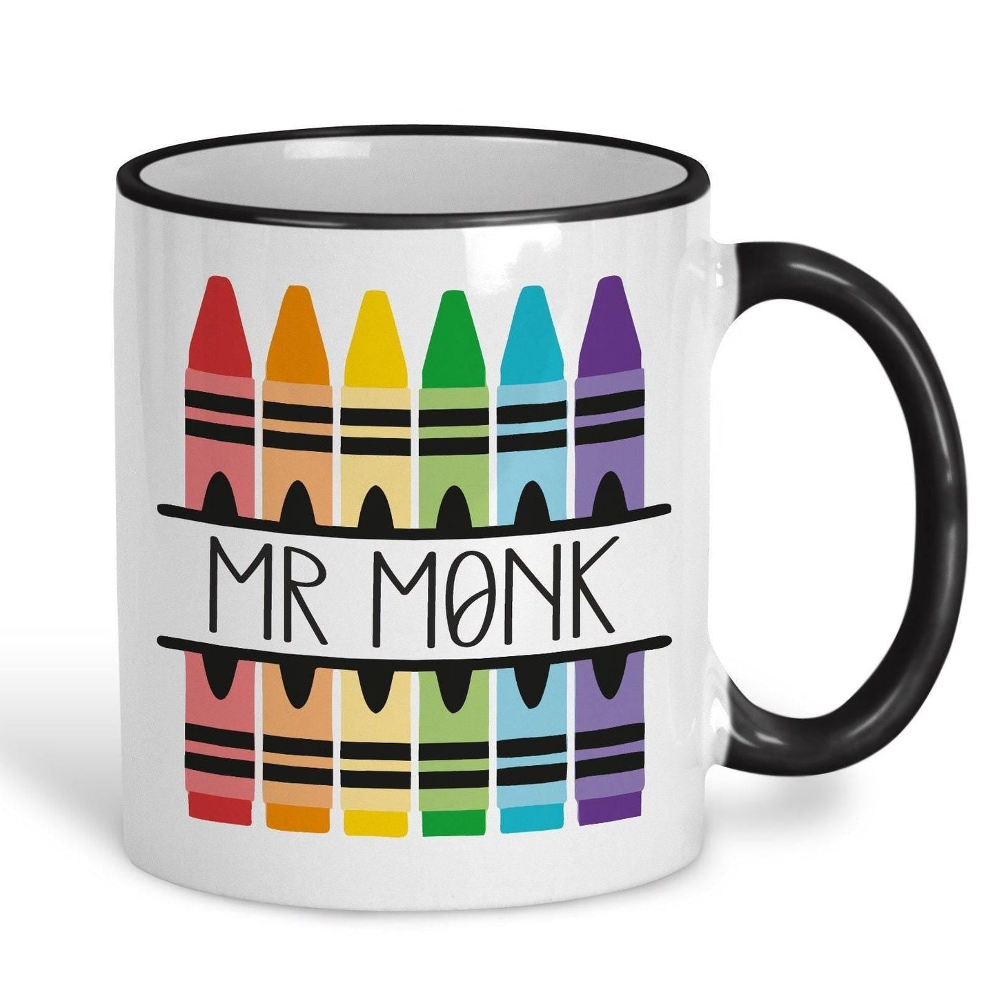 Crayons Teacher Name Personalised Message Mug | Gift | Leaving School Gift | Teachers Gift | School