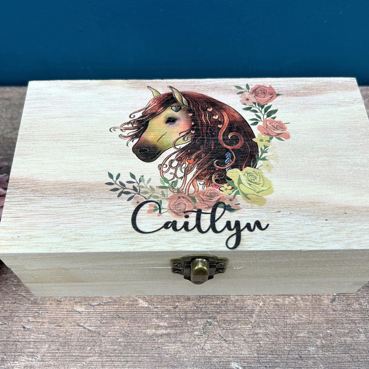 Horse Head Floral Memory / Trinket Box - Personalised Gift